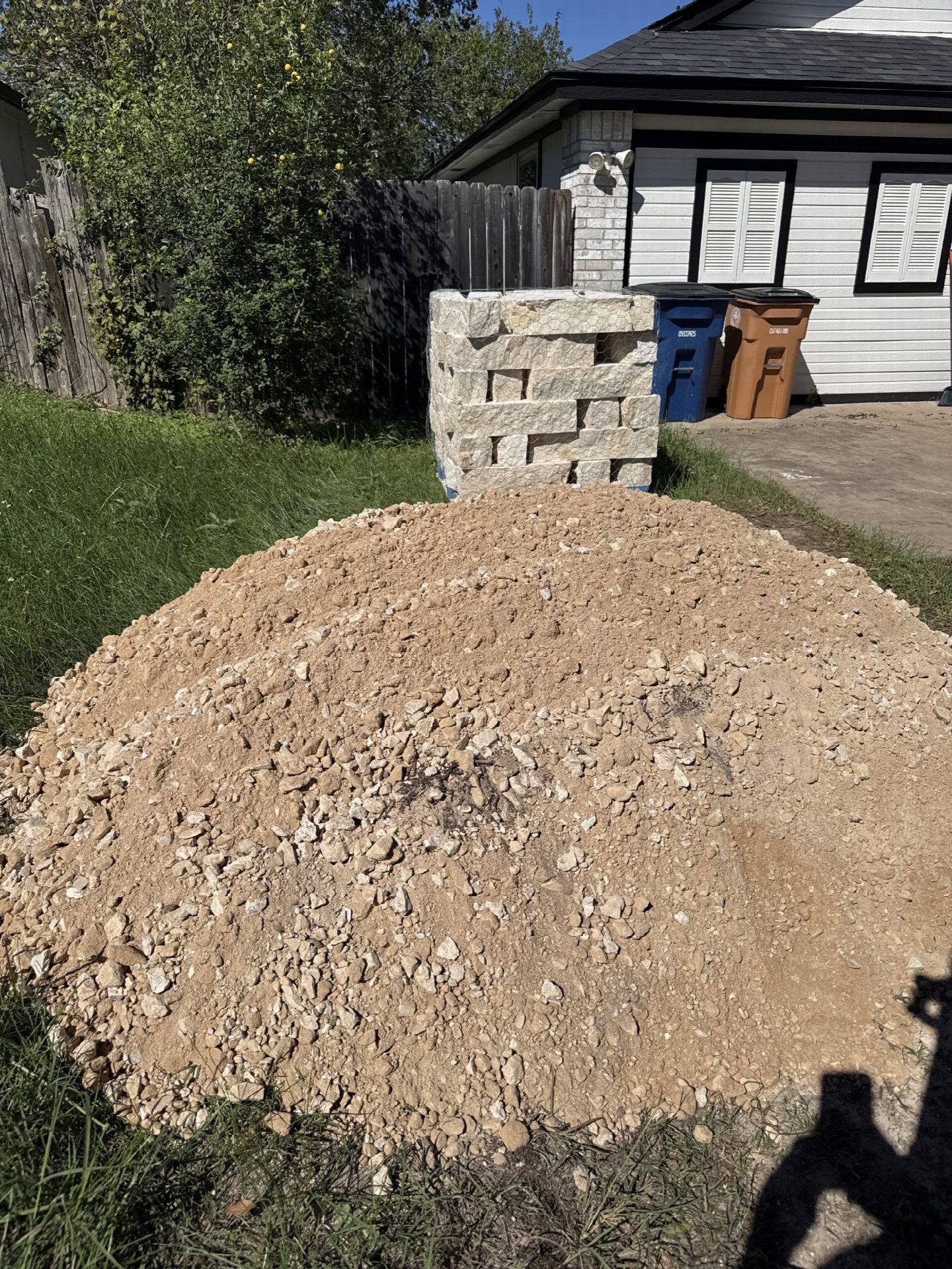 Driver's photo of 2 yards of Road Base/Caliche Rock in Austin