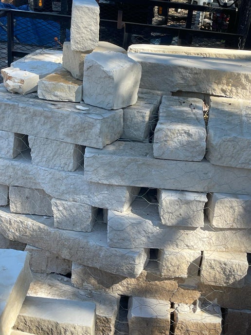 4"x4" White Limestone Chop Blocks