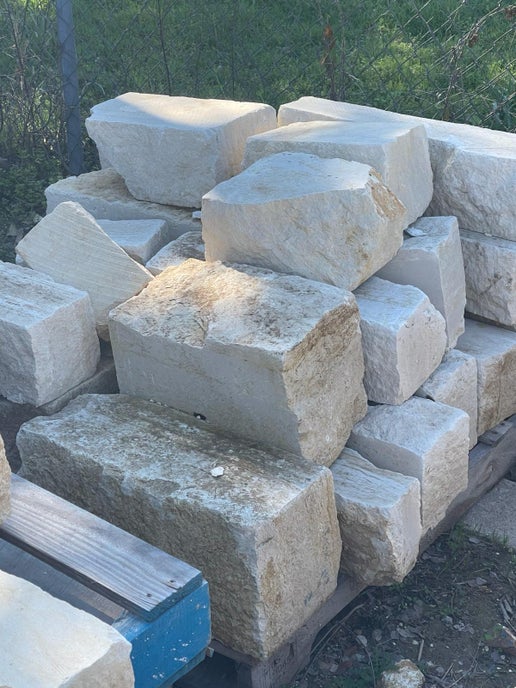 8"x8" White Limestone Chop Blocks