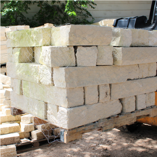 8"x8" White Limestone Chop Blocks thumbnail 1