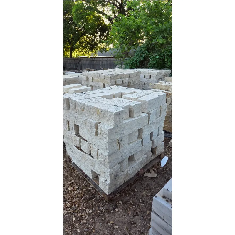 White Limestone Chop Blocks 6x6