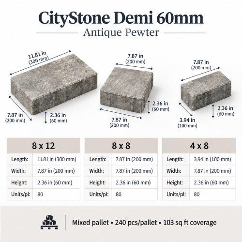 City Stone Demi Antique Pewter thumbnail 2